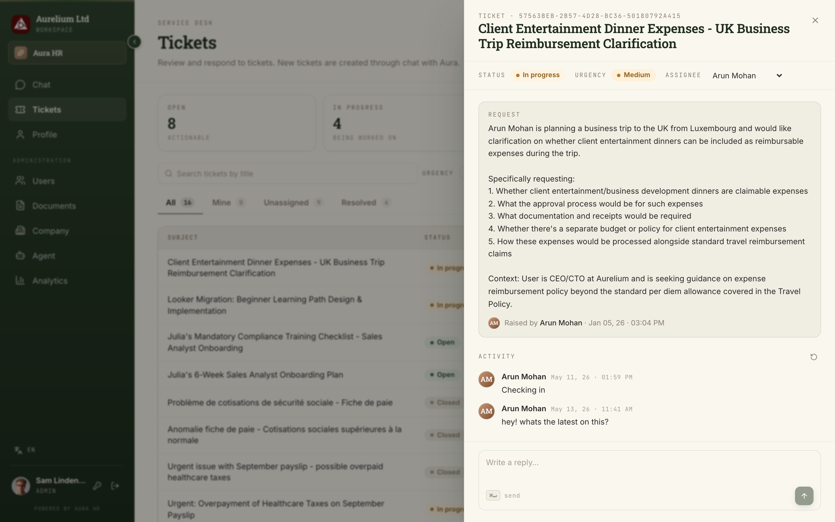 Ticket detail