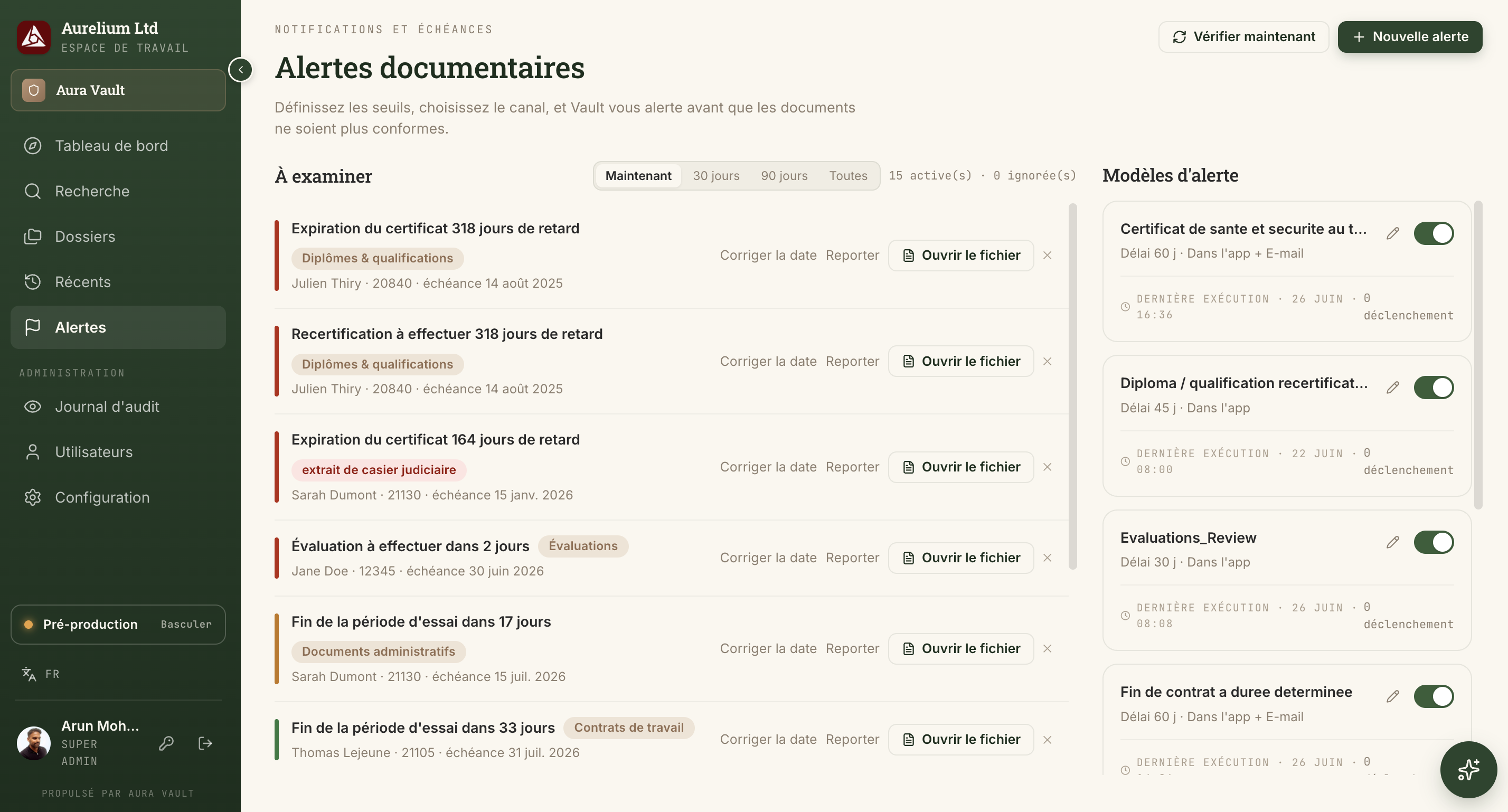 Document expiry alerts