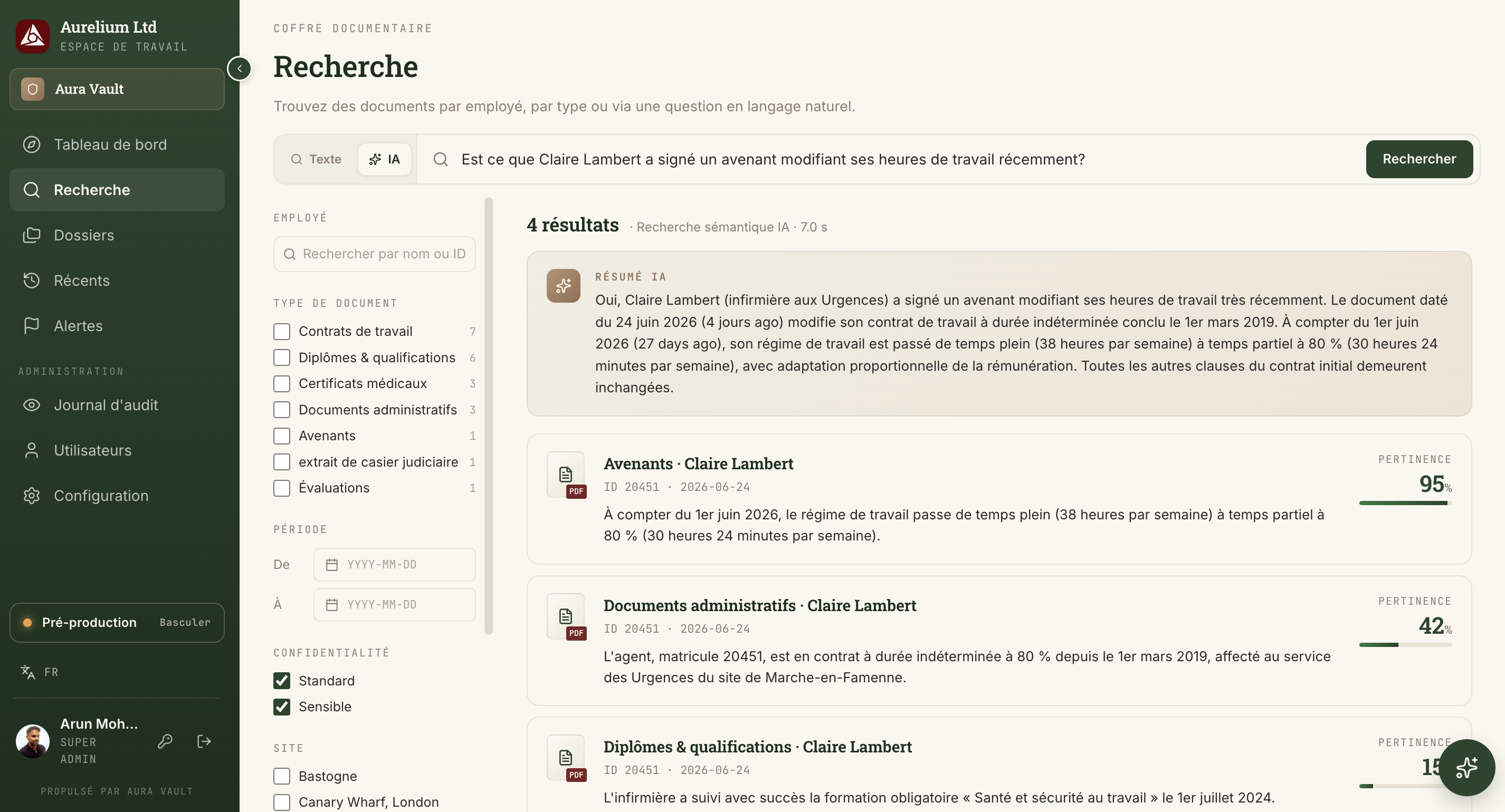Semantic search results